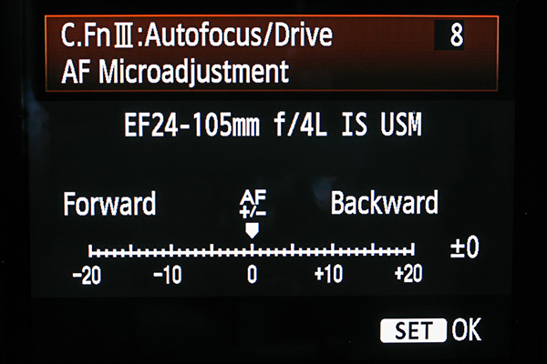 Canon AF Microadjustment Screen