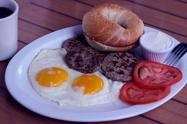 Fluorescent Light Breakfast Creative Food Project, color correct food photography