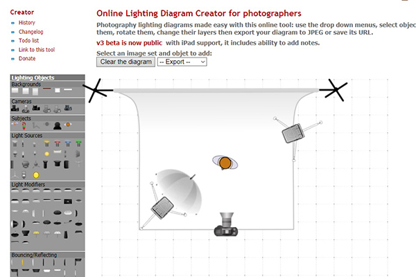 Lighting Diagram Creator Main Screen