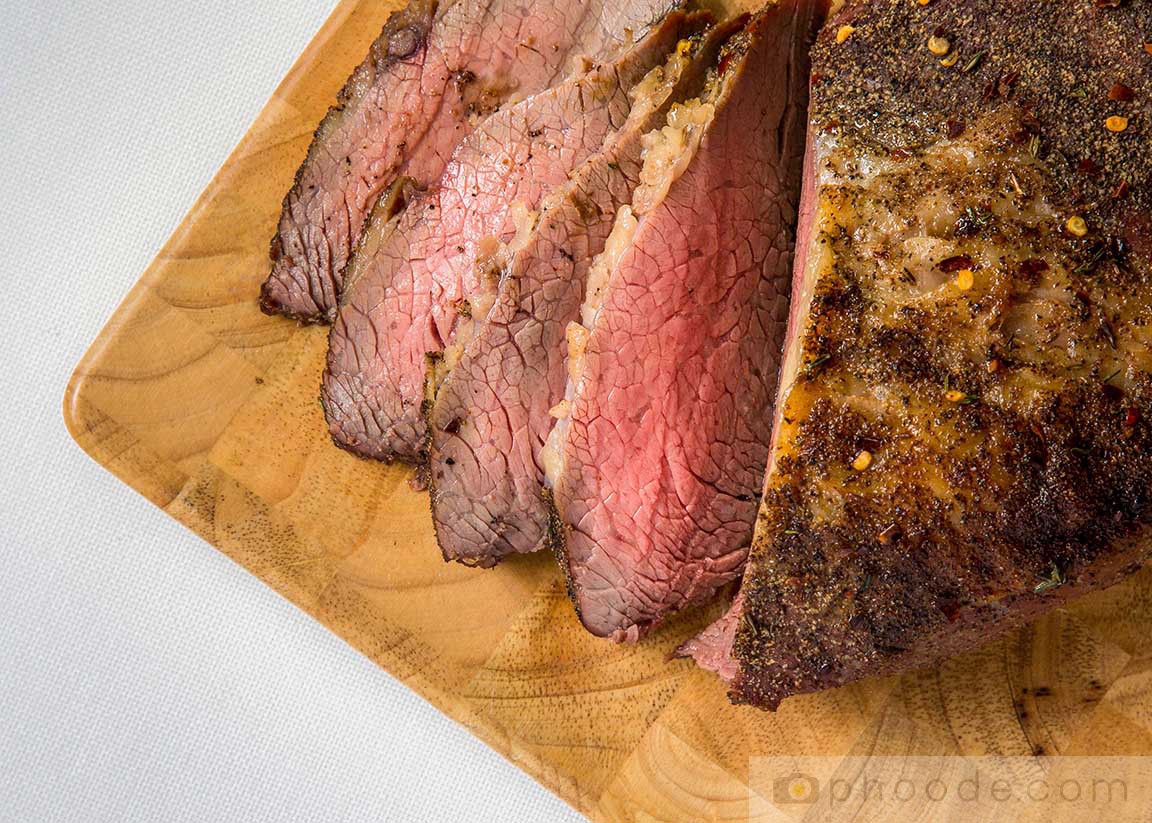 tri tip medium rare food styling coloring