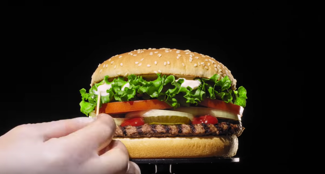 the whopper moldy, new food styling, burger king, preservative free fast food, new fast food advertising, healthy fast food, food styling, food photography