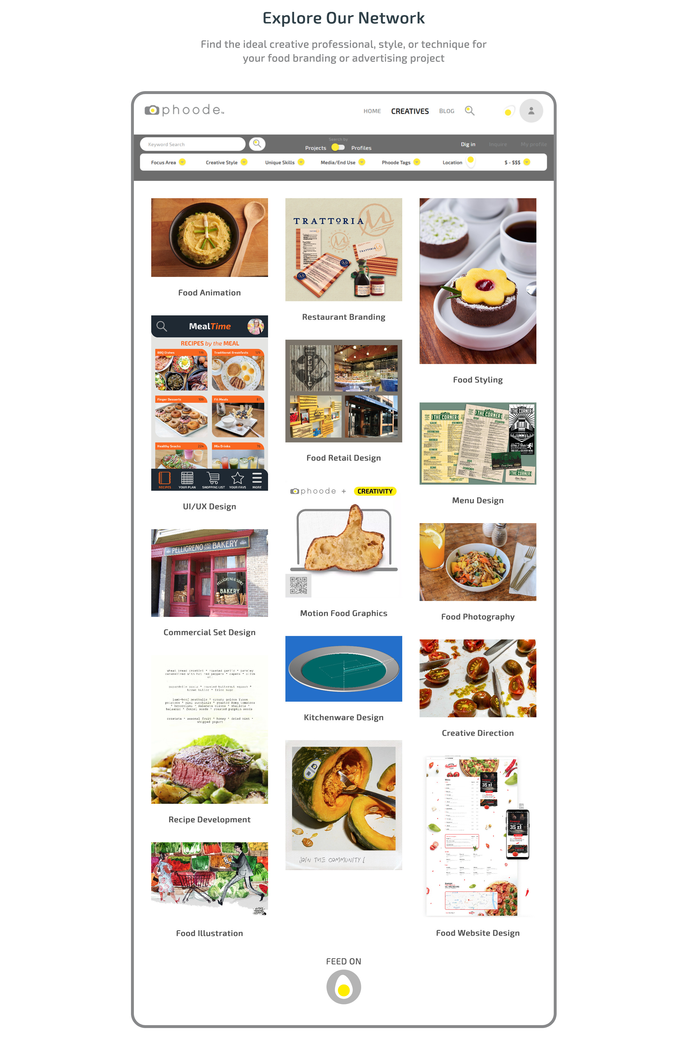 food marketing ideas, food photographers directory, food stylist directory, social network for food marketers, social network for food creatives, food advertising network, food branding network, Discover hire food photographers food stylists