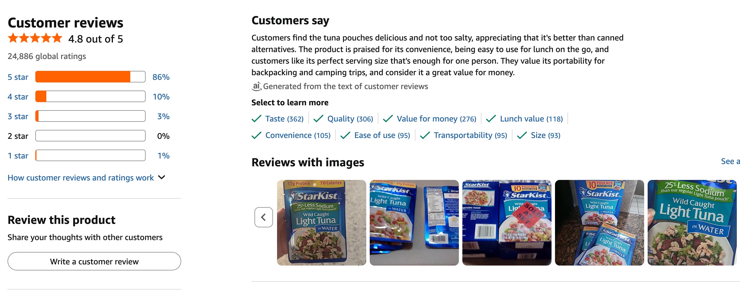 StarKist Tuna Pouch, Real Consumer Reviews, Tuna Pouch Convenience, Unpolished Packaging Wins, canned tuna, food CPG brand, food packaging, tuna branding, amazon reviews